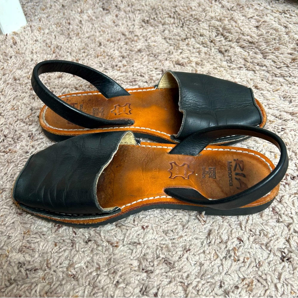 Ria Menorca Women’s Abarcas Leather Sling Back Flat Sandals (EU 37)
